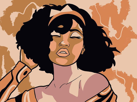 Disco Party Girl Black Ornate Wood Framed Art Print with Double Matting by Prime, Marcus