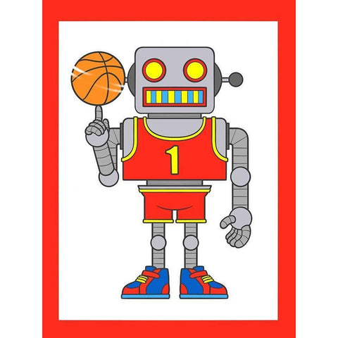 Robo Hoops 3 Gold Ornate Wood Framed Art Print with Double Matting by Prime, Marcus