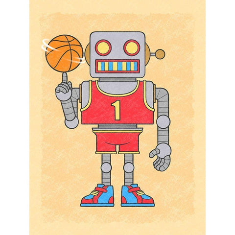 Robo Hoops Gold Ornate Wood Framed Art Print with Double Matting by Prime, Marcus