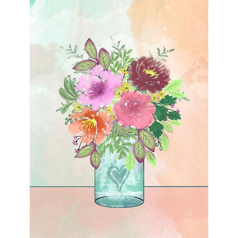 Loving Bouquet Black Modern Wood Framed Art Print by Prime, Marcus
