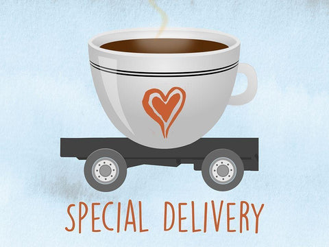 Special Delivery White Modern Wood Framed Art Print with Double Matting by Prime, Marcus