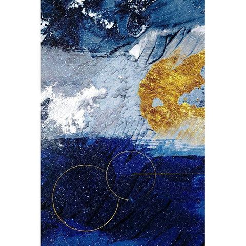 Indigo Gold Storm 1 White Modern Wood Framed Art Print by Prime, Marcus