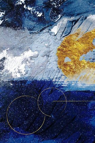Indigo Gold Storm 1 Black Ornate Wood Framed Art Print with Double Matting by Prime, Marcus