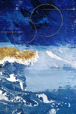 Indigo Gold Storm 3 White Modern Wood Framed Art Print with Double Matting by Prime, Marcus