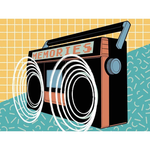 Memories Boom White Modern Wood Framed Art Print by Prime, Marcus