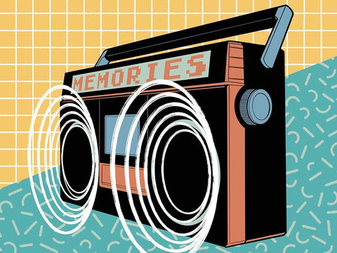 Memories Boom Black Ornate Wood Framed Art Print with Double Matting by Prime, Marcus