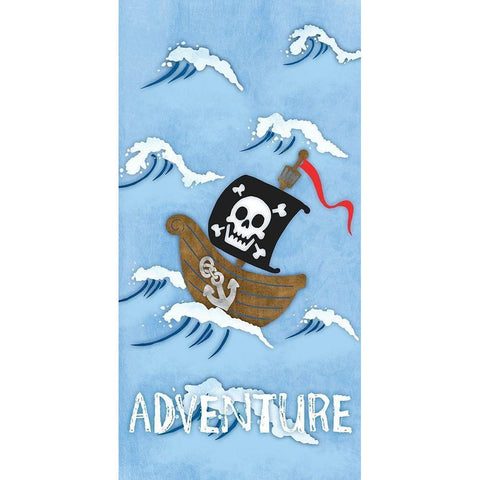 Adventure Awaits Black Modern Wood Framed Art Print with Double Matting by Prime, Marcus