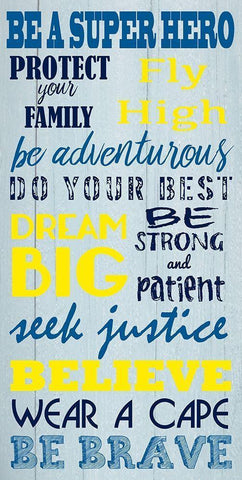 Be A Hero White Modern Wood Framed Art Print with Double Matting by Prime, Marcus