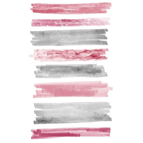 Blush Paint Streaks Gold Ornate Wood Framed Art Print with Double Matting by Prime, Marcus