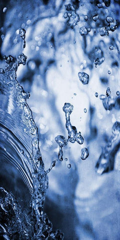 Aqua Droplets 1 White Modern Wood Framed Art Print with Double Matting by Prime, Marcus