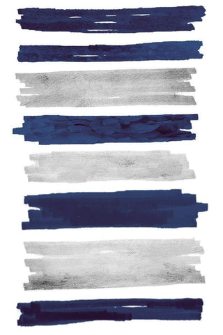 Indigo Paint Streaks Black Ornate Wood Framed Art Print with Double Matting by Prime, Marcus