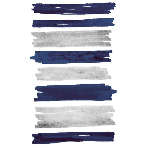 Indigo Paint Streaks Black Modern Wood Framed Art Print by Prime, Marcus