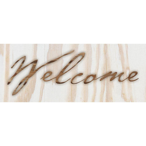 Welcome Wood White Modern Wood Framed Art Print by Prime, Marcus