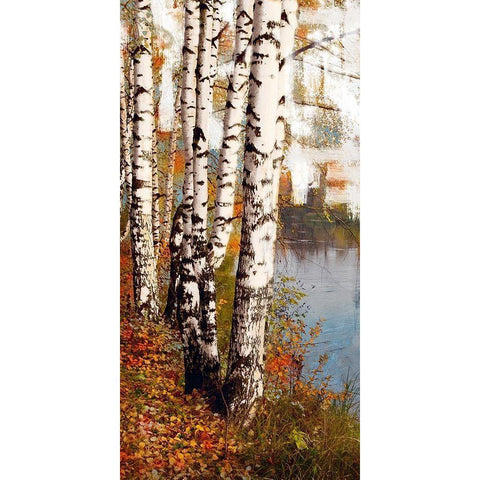 Summer Birch 1 Gold Ornate Wood Framed Art Print with Double Matting by Prime, Marcus