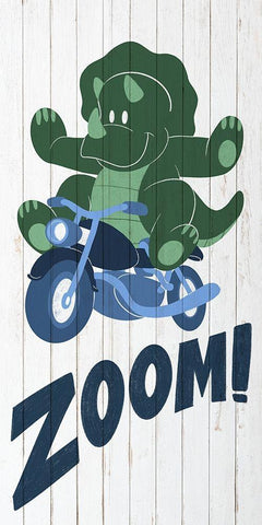 Dino Zoom 1 White Modern Wood Framed Art Print with Double Matting by Prime, Marcus