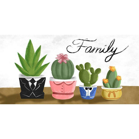 Succulent Family 1 Black Modern Wood Framed Art Print with Double Matting by Prime, Marcus