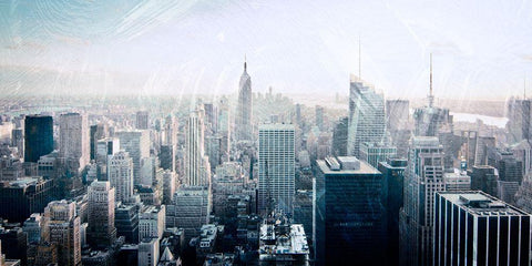 Skyline Exit 2 Black Ornate Wood Framed Art Print with Double Matting by Prime, Marcus