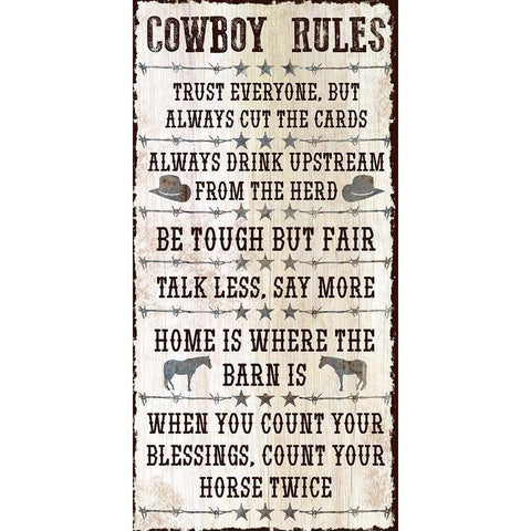 Tough Cowboy Rules Black Modern Wood Framed Art Print with Double Matting by Prime, Marcus