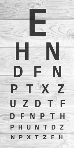 Wooden Eye Chart Black Ornate Wood Framed Art Print with Double Matting by Prime, Marcus