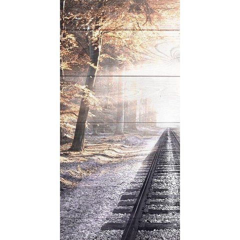 Railroad To Heaven White Modern Wood Framed Art Print by Prime, Marcus