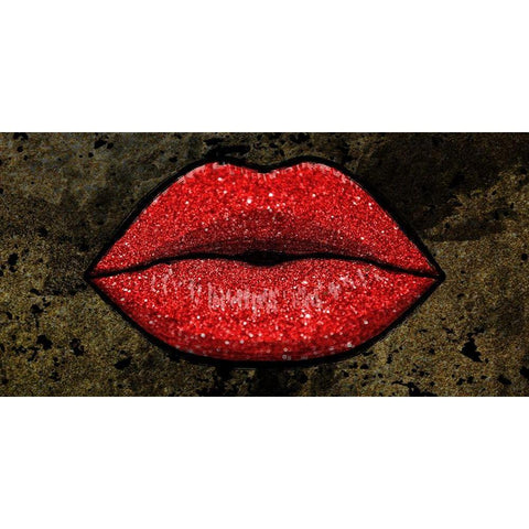 Glitter Kiss 2 Black Modern Wood Framed Art Print by Prime, Marcus