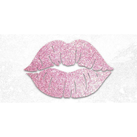 Pink Glitter Kiss Gold Ornate Wood Framed Art Print with Double Matting by Prime, Marcus