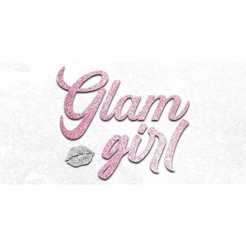 Pink Glamor Girl White Modern Wood Framed Art Print by Prime, Marcus
