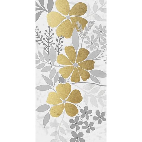 Floral Golden Bunch 1 Gold Ornate Wood Framed Art Print with Double Matting by Prime, Marcus