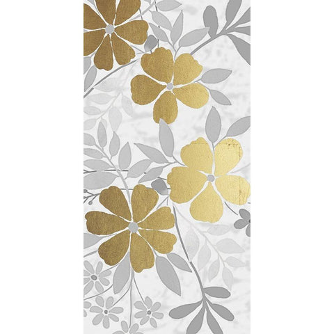 Floral Golden Bunch 2 Black Modern Wood Framed Art Print with Double Matting by Prime, Marcus