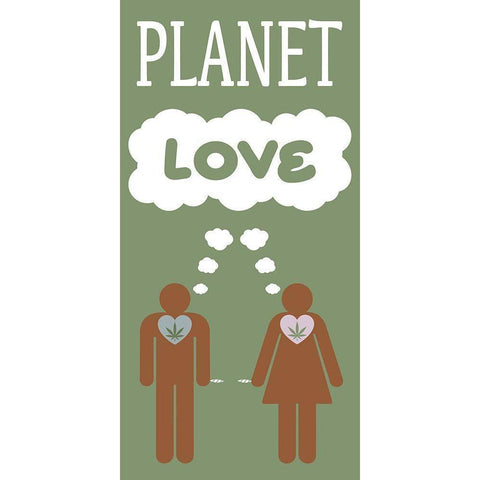 Planet Love Black Modern Wood Framed Art Print with Double Matting by Prime, Marcus