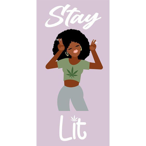 Stay Lit Girl Gold Ornate Wood Framed Art Print with Double Matting by Prime, Marcus