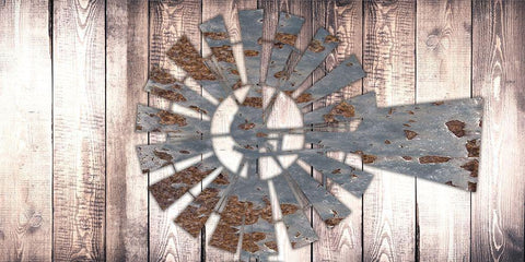 Rusty Windmill 2 Black Ornate Wood Framed Art Print with Double Matting by Prime, Marcus
