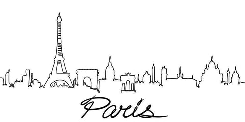 Squiggly Paris 1 White Modern Wood Framed Art Print with Double Matting by Prime, Marcus