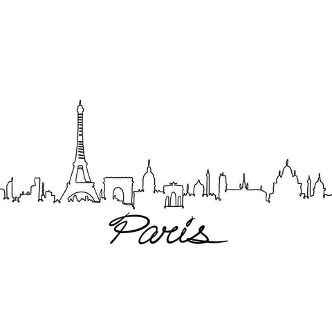 Squiggly Paris 1 White Modern Wood Framed Art Print by Prime, Marcus