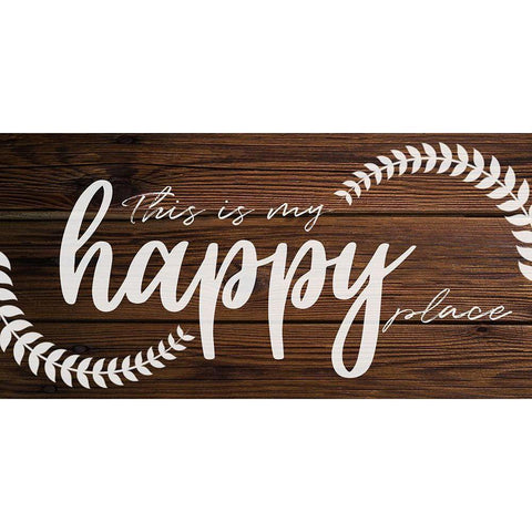 Happy Place White Modern Wood Framed Art Print by Prime, Marcus