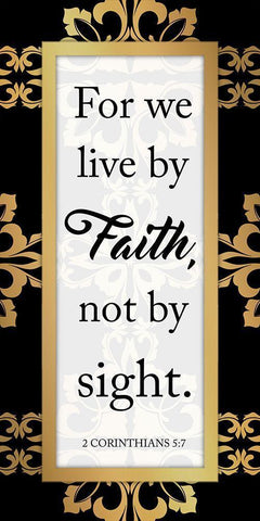 Live By Faith White Modern Wood Framed Art Print with Double Matting by Prime, Marcus