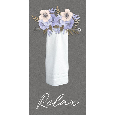 Relax Floral Towel 2 Gold Ornate Wood Framed Art Print with Double Matting by Prime, Marcus