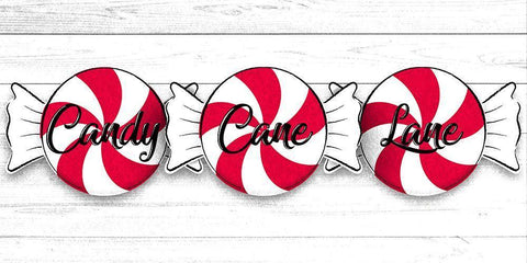 Candy Cane Lane White Modern Wood Framed Art Print with Double Matting by Prime, Marcus