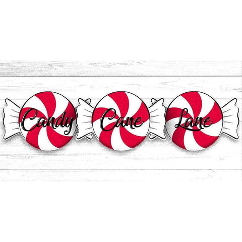 Candy Cane Lane Black Modern Wood Framed Art Print by Prime, Marcus