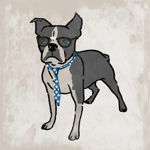 Nerdy Terrier 2 Gold Ornate Wood Framed Art Print with Double Matting by Prime, Marcus