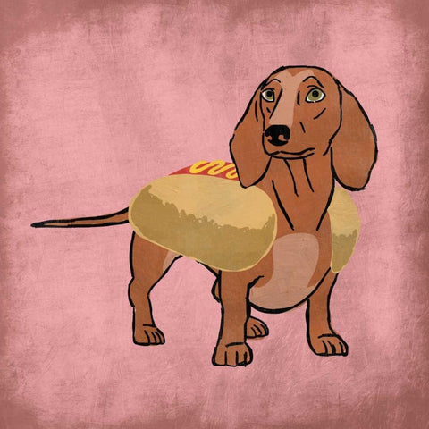 Hot Dog Cutie Gold Ornate Wood Framed Art Print with Double Matting by Prime, Marcus