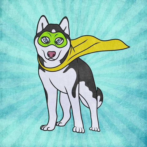 Husky Power White Modern Wood Framed Art Print with Double Matting by Prime, Marcus