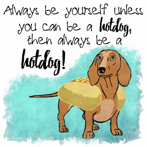 Hot Dog Confidence White Modern Wood Framed Art Print with Double Matting by Prime, Marcus