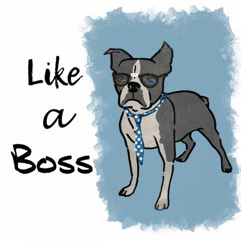 Like A Boss White Modern Wood Framed Art Print by Prime, Marcus