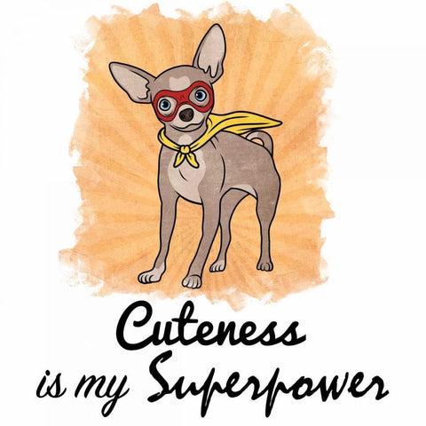 Superpowered Cuteness White Modern Wood Framed Art Print with Double Matting by Prime, Marcus