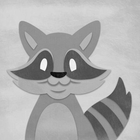 Cheery Raccoon Black Modern Wood Framed Art Print with Double Matting by Prime, Marcus