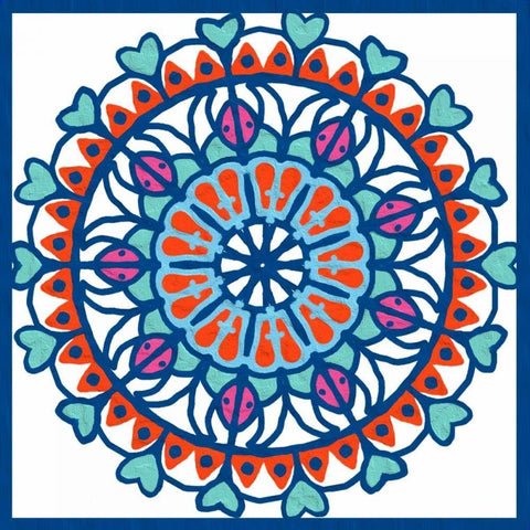 Mandala 3 White Modern Wood Framed Art Print with Double Matting by Prime, Marcus