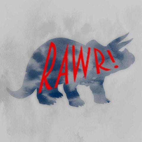 Prehistoric Rawr 1 Black Modern Wood Framed Art Print with Double Matting by Prime, Marcus