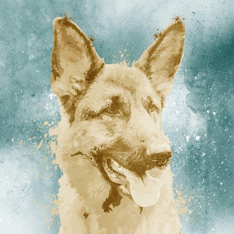 Shepard Splat Black Modern Wood Framed Art Print by Prime, Marcus