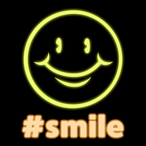 Smiley Glow Black Modern Wood Framed Art Print by Prime, Marcus